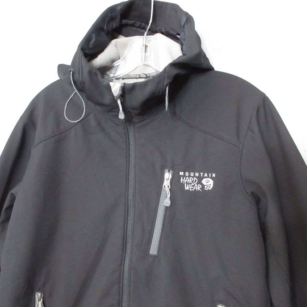 Mountain Hardware Jacket Men M Black Softshell Fleece Lined Full Zip Gorpcore